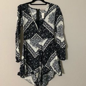 black and white romper NWT
